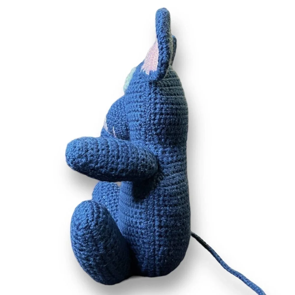 Handmade Crocheted Mouse Stuffed Animal Lovey - Blue